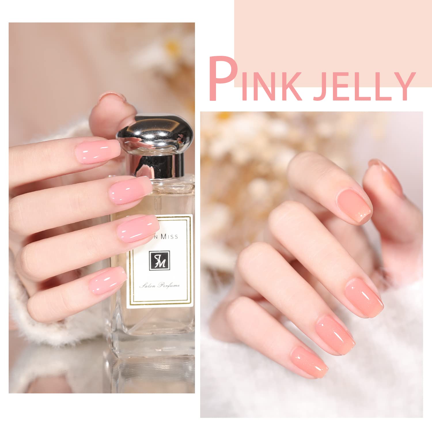 Jelly Pink Gel Nail Polish Set of 10 Colors Including Pink Purple Milky White Nude Gel Polish Kit UV LED Soak Off Nail Polish Home DIY Manicure Nail Salon Varnish-Velvo Beauty