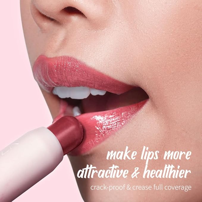 Tinted Lip Balm Chapstick with Color, Natural Semi - Gloss Finish, Hydrating/Coloring 2 in 1 Moisturizer Lip Stick for Girls & Women #02 Rose-In-Love-Velvo Beauty