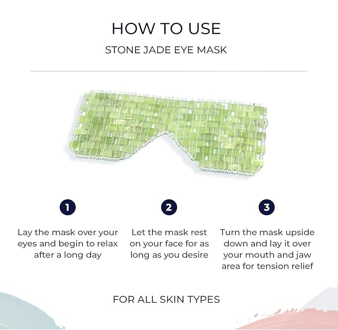 Alana Mitchell Jade Eye Mask – Weighted Eye Mask to Eliminate Wrinkles, Puffiness, & Irritation – Headache and Migraine Relief Mask - 100% Real Jade Stone Beads for Hot & Cold Anti Aging Therapy-Velvo Beauty