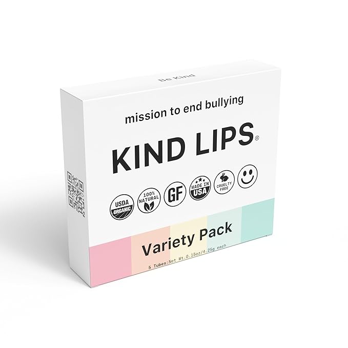 Kind Lips Lip Balm - Nourishing & Moisturizing Lip Care for Dry, Chapped Lips | Infused with Shea Butter & Beeswax | Variety Pack | 0.15 Oz (Pack of 5)-Velvo Beauty