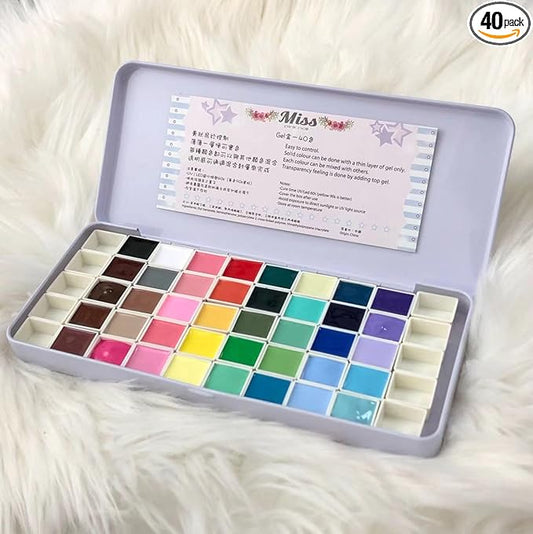 Gel palette Painting gel for nail art 40colors individual squares UV LED Gel for Nail Art DIY-Velvo Beauty