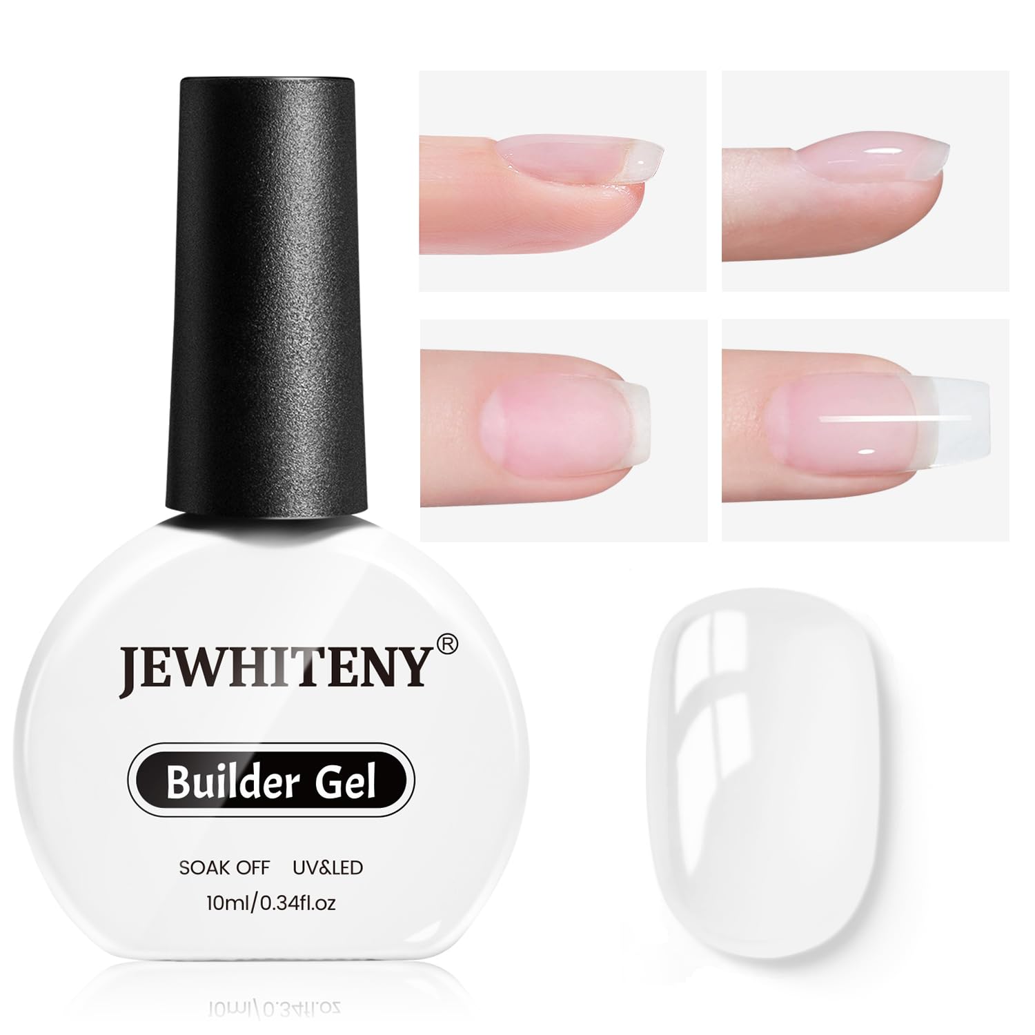 JEWHITENY 10ML Builder Gel Nails Clear Nail Extension Gel Nail Strengthener Long Lasting High Effects Nail Art Design Manicure Need U V Lamp Curing-Velvo Beauty