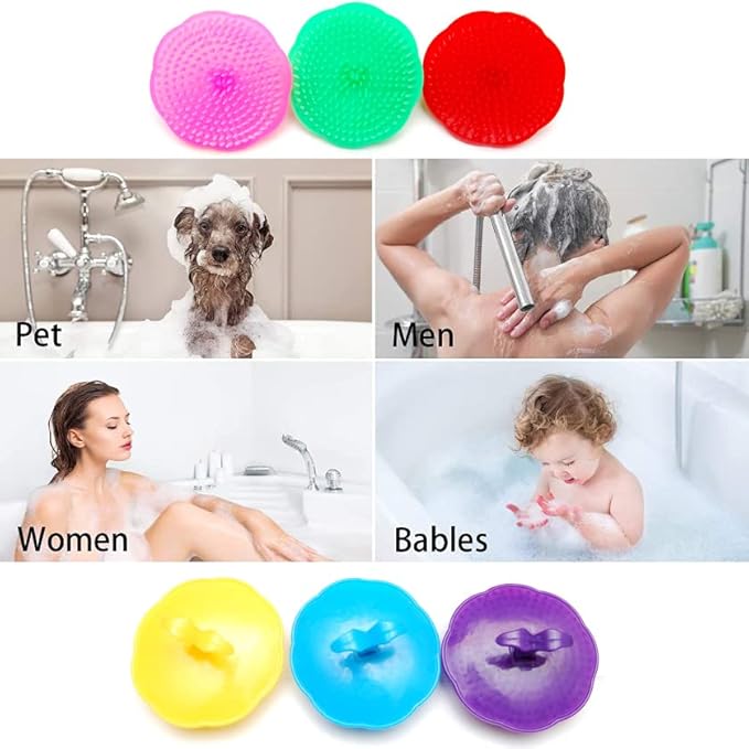Hair Scalp Massage Shampoo Brush Massager (Assort Color_6 Pack), Color May Vary.-Velvo Beauty
