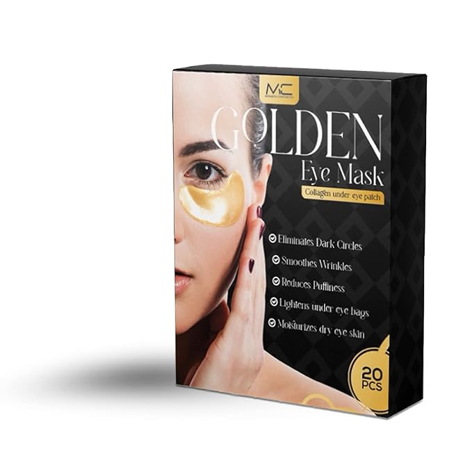 MC UNDER EYE PATCH(20PCS),MC GOLDEN EYE MASK,UNDER EYE CARE,FACIAL CARE,UNDER EYE COLLAGEN PATCH,COLLAGEN GEL PADS FOR MEN AND WOMEN., 1 Count (Pack of 20)-Velvo Beauty
