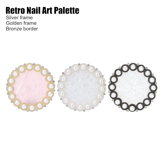 Polish Mix Palette, Resin Nail Art Display Board Cosmetic Nail Mixing Palette Color Mixing Nail Art Tips Display Plate(Silver)-Velvo Beauty