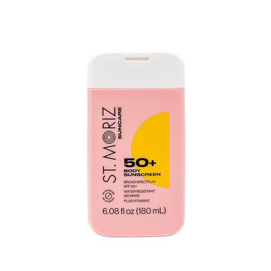 St Moriz Suncare SPF - Sunscreen - Broad Spectrum Protection Water Resistant Sunscreen Moisturizing Lotion + Vitamin E - Oxybenzone & Octinoxate Free - Vegan - Body, 50, Sun Protection Factor (SPF)-Velvo Beauty