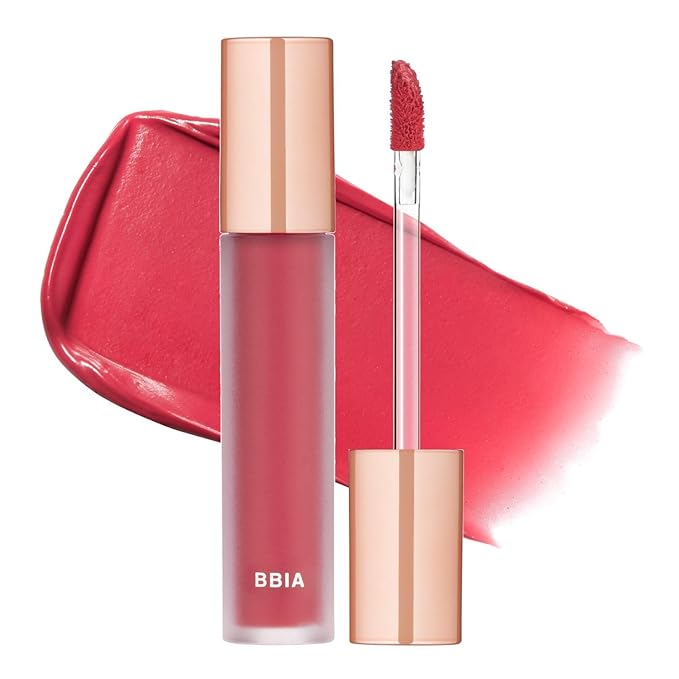 BBIA Last Velvet Tint - Soft & Creamy Matte Finish Lip Stain, Blur Effect with Velvety Texture, Long-Lasting, High Pigment, Lightweight, Non-Drying, Vegan, Korean Lip Makeup (V18 MORE CHEERFUL)-Velvo Beauty