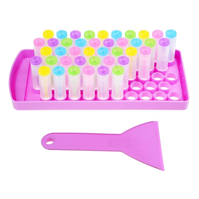 Lip Balm Filling Tray and Spatula Set - Fast and Easy to Use - Just Pour & Spread - Instantly Fills 50 Lip Balm Containers (sold separately) (Lip Balm Crafting Kit (Purple))-Velvo Beauty