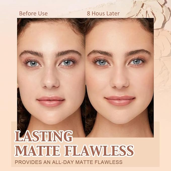 Oil Control Matte Perfection Face Pressed Powder, Matte Smooth Flawless Setting Powder Makeup, Polvo Compacto De Maquillaje, Waterproof Long Lasting, Cruelty Free, 0.35Oz (02 Natural Beige)-Velvo Beauty