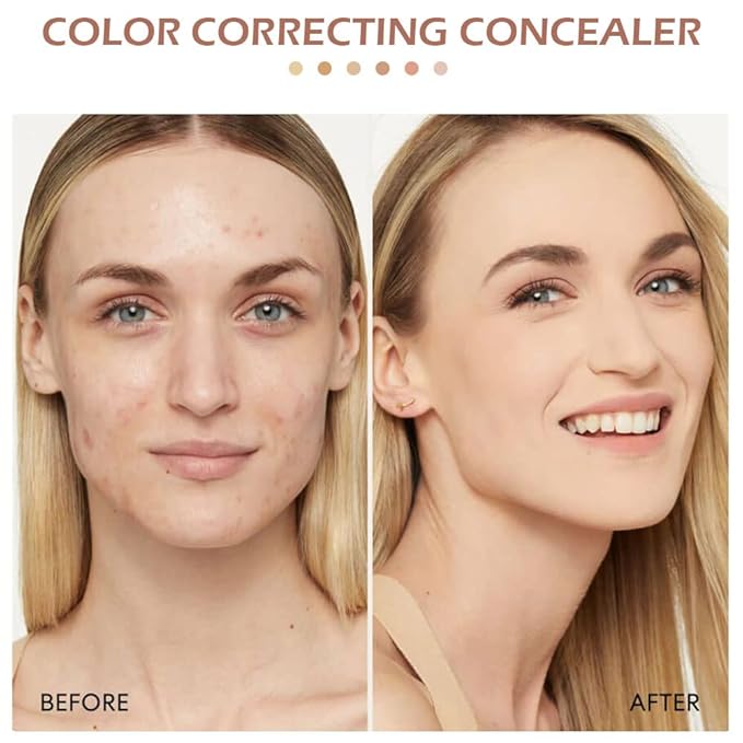 6 Color Correcting Concealer Palette With Concealer Brush, Tattoo Concealer, Cream Contouring Makeup Kit, Corrects Dark Circles Red Marks Scars Light Mediumor creamy concealer A2-Velvo Beauty