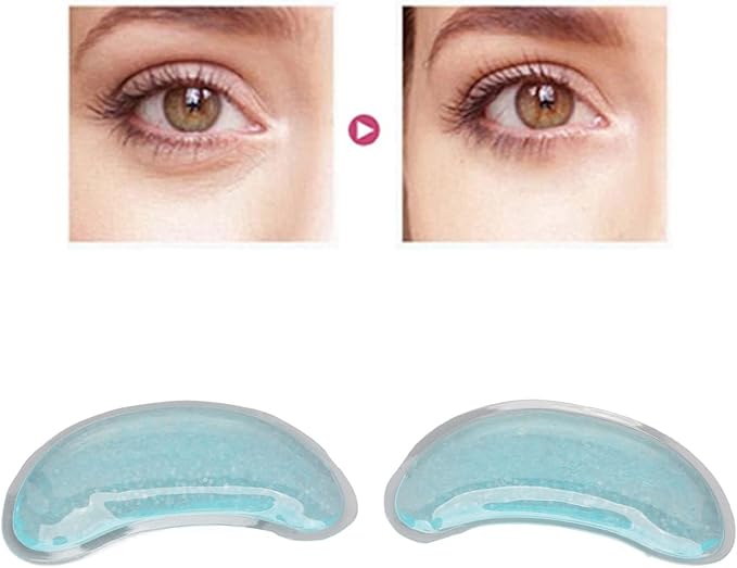 Asixxsix Gel Ice Pack, Reusable Cooling Eye Pads, Hot Cold Compress Leakage Proof Portable Soft and Skin Friendly Under Eye Patches for Dark Circles and Puffiness, Eye Relax-Velvo Beauty