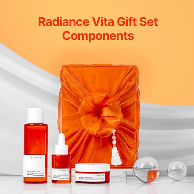 [PKY] Pyunkang Yul Radiance Skincare Gift Set for Flawless and Radiant Skin with Deep Hydration, Vitamin C and Pearl Extract, Korean skincare(3-item set)-Velvo Beauty