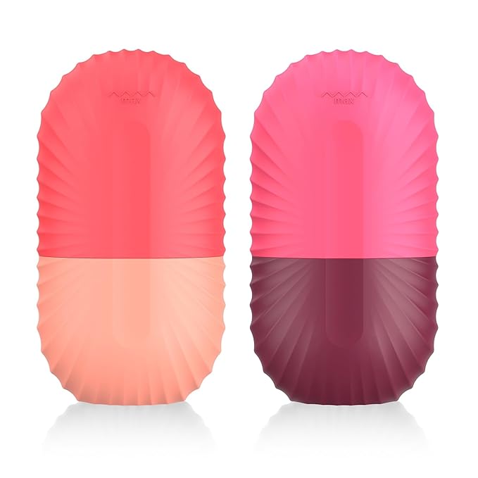 2pcs Ice Roller for Face and Eye, Silicone Ice Facial Roller Ice Holder, Face Ice Mold Skin Care, Face Icers Reusable Ice Cube Roller for Shrink Pores Anti Wrinkle Reduce Puffiness, Pink Rose-Velvo Beauty