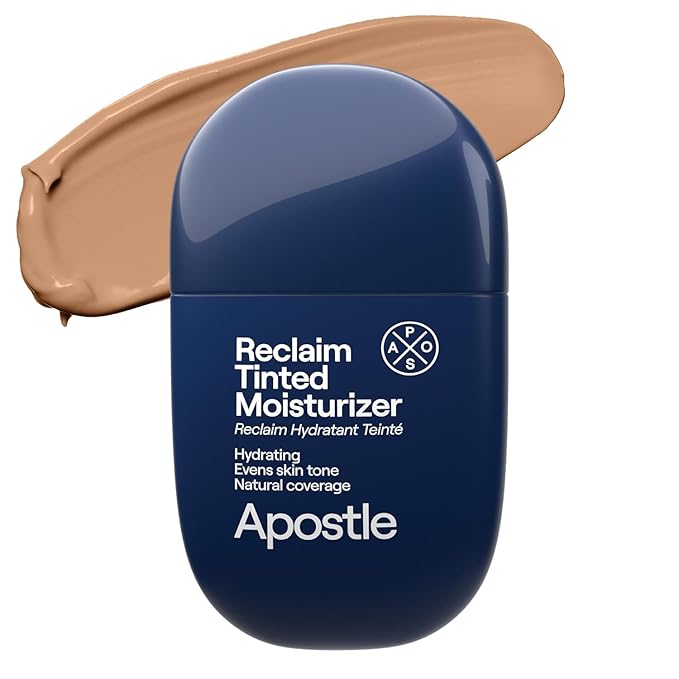 APOSTLE Reclaim Tinted Moisturizer for Men (6 Cornwall) - Niacinamide, Vitamin E, Squalane, Hyaluronic Acid, Tinted Face Moisturizer For Men. Hydrates, Evens Skin Tone, Reduces Fine Lines, 1 Fl. Oz.-Velvo Beauty
