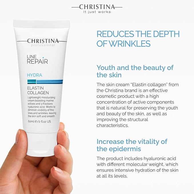 Christina Line Repair Elastin Collagen Cream for Face with Hyaluronic Acid | Face Repair Cream Nourishes and Replenishes the Skin 60ml / 2 fl.oz-Velvo Beauty