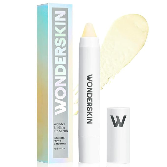 Wonderskin 3-in-1 Lip Scrub Exfoliator & Moisturizer, Lip Exfoliator Scrub, Lip Therapy, Hydrating Lip Balm for Soft, Nourished, Flake-Free Lips with One-Step Prep, 0.10oz-Velvo Beauty