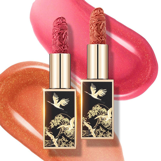 Catkin Moist Lipstick Hydrating High Impact Color Infused with Vitamin E and Avocado Oil Smooth Soft Texture Long Lasting Red Glow Finish 2pcs 06-Velvo Beauty