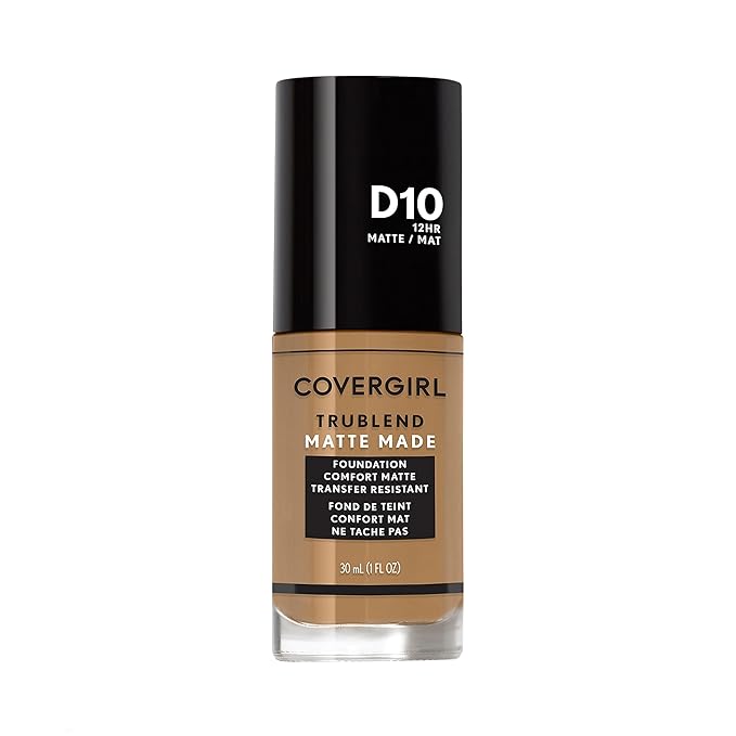 Covergirl Trublend Matte Made Liquid Foundation, D10 Golden Caramel, 1.014 Fl Oz-Velvo Beauty