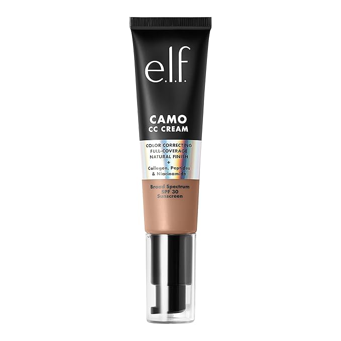 e.l.f. Camo CC Cream, SPF 30 Color-Correcting Medium-To-Full Coverage Face Foundation, Delivers An Airbrushed Finish, Vegan & Cruelty-Free, Tan 415 C-Velvo Beauty