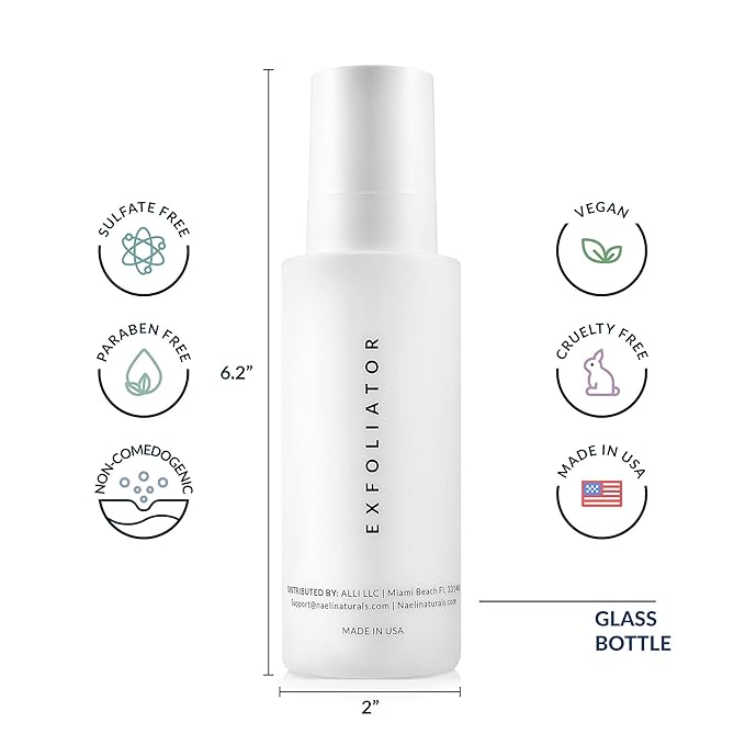 NAELI AHA/BHA Exfoliating Face Wash - 10% Glycolic Acid & Salicylic Acid Cleanser, Anti Aging Acne & Wrinkle Reducing Facial Exfoliant, Pore Minimizer & Brightening Gel, 4 oz-Velvo Beauty