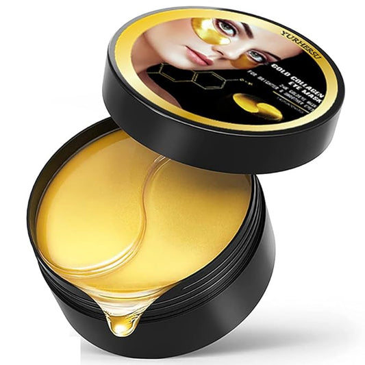 24K Collagen Eye Mask 60 Pcs Moisturzing Eye Pads for Puffy Eyes, Dark Circles, Under Eye Bags, Anti-Wrinkle, Moisturizing, Eye Skin Care Fast Absorption Eye Patches Gel for Women Man-Velvo Beauty