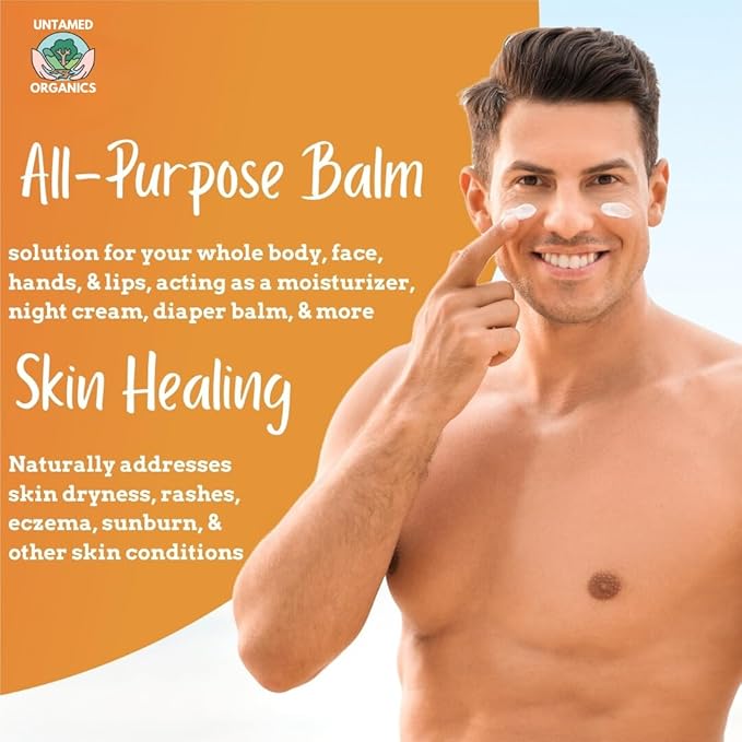 Untamed Organics Just Tallow 100% Grass-Fed Grass-Finished Beef Tallow Balm For Skin Care - Full Body & Face Moisturizer For Sensitive Skin, Eczema - All-Purpose Pure Tallow Cream (Unscented) 2 oz-Velvo Beauty