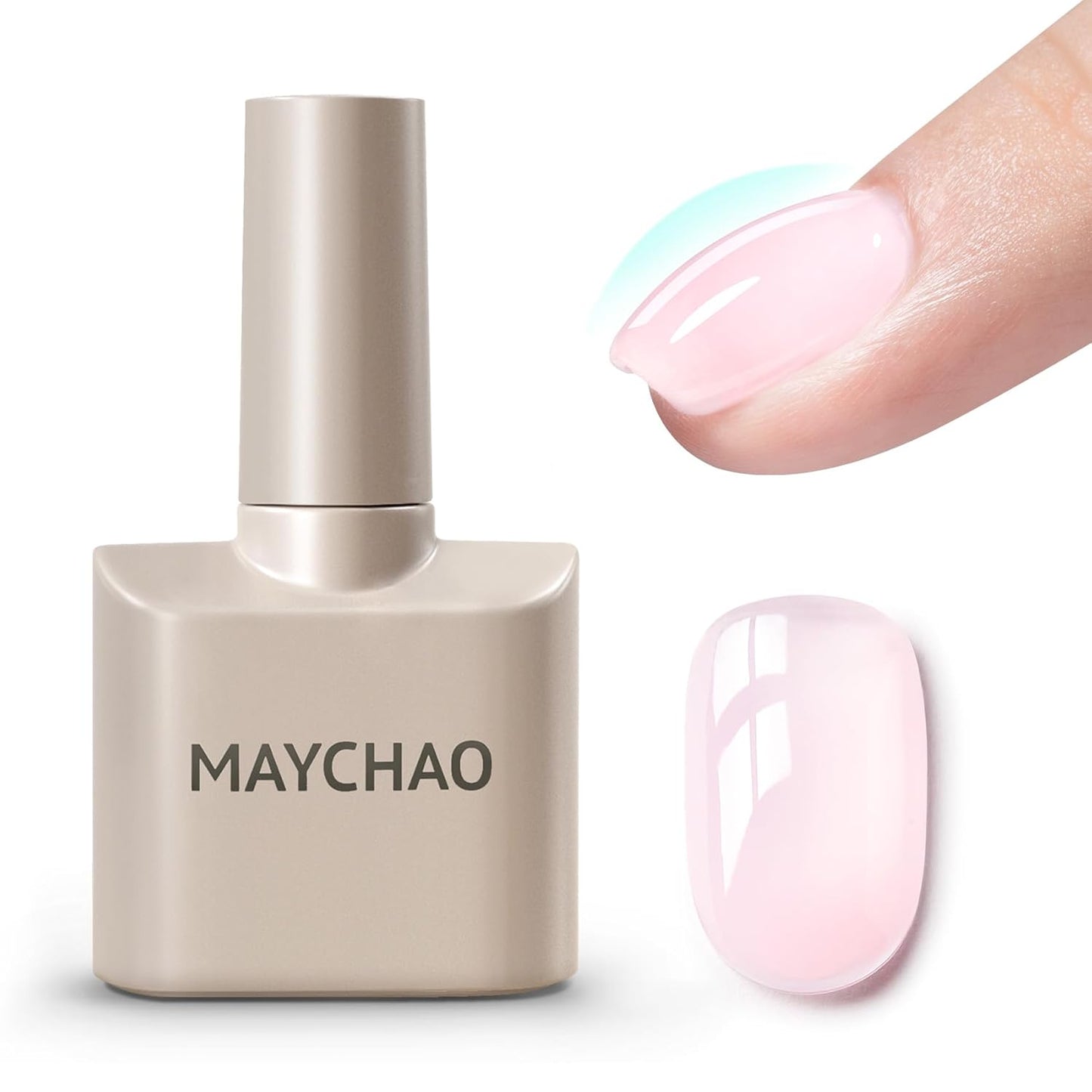 MAYCHAO Creamy Pink Builder Gel for Nails, 15ml Light Pink Nail Strengthener in a Bottle, Nail Extension Hard Gel, Soak Off Long Lasting UV Light Cure-Velvo Beauty