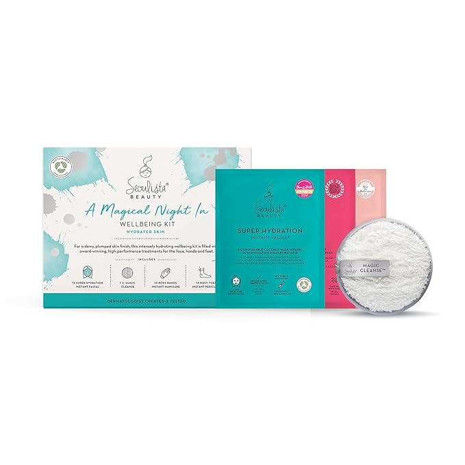 HYDRATED Gifting Bundle | SUPER HYDRATION SHEET MASK | Rosy Toes - Foot Mask Instant Pedciure | Rosy Hands - Hand Mask Instant Manicure| Magic Cleanse™ Eco-friendly Cleansing Tool-Velvo Beauty