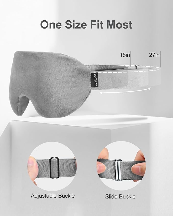 Luxtude Heated Eye Masks for Dry Eyes with Flaxseed & Lavender, Microwave Warm Eye Compress Moist Heat, Weighted Eye Mask for Sleeping, Hot Stye Eye Compress for Puffy Eyes, Dark Circles (Gray)-Velvo Beauty