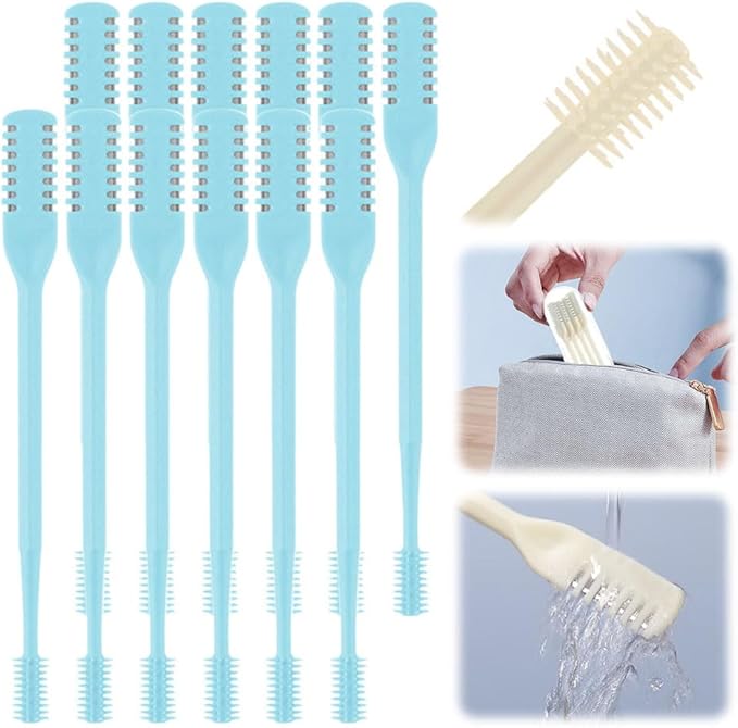 Nasal Hair Cutter, 2025 Upgraded Double Sided Noses Hairs Knife, 360° Rotating Portable Manual Nose Hair Trimmer, Noses Hairs Remover for Women Men Travel Essentials (Blue, 12 Pcs)-Velvo Beauty