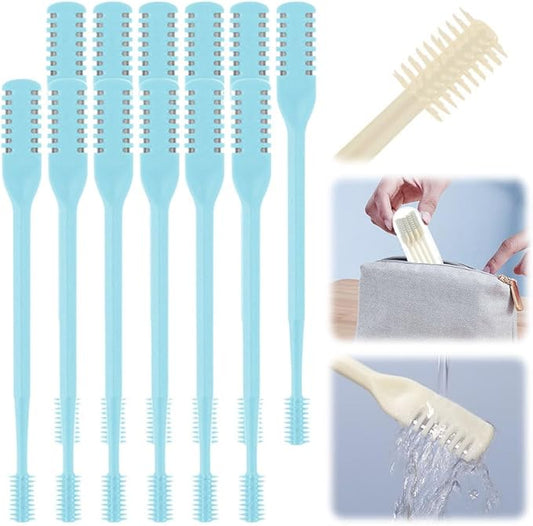 Nasal Hair Cutter, 2025 Upgraded Double Sided Noses Hairs Knife, 360° Rotating Portable Manual Nose Hair Trimmer, Noses Hairs Remover for Women Men Travel Essentials (Blue, 12 Pcs)-Velvo Beauty