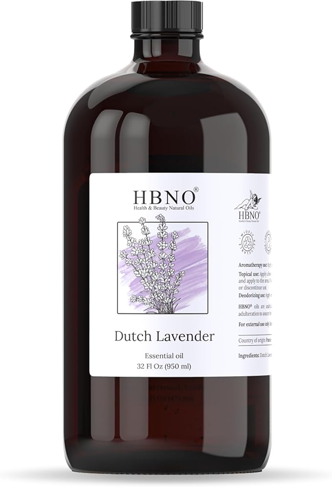 HBNO Lavender Dutch Oil - 32 oz (950 ml) Large Size - Ideal for Shampoos, Conditioners, Mouth Washes, Face wash, Lotions, and Skin Care Products (Glass Bottle).-Velvo Beauty