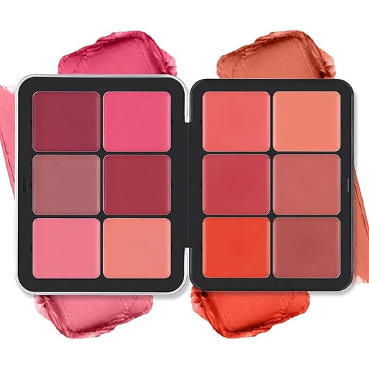 12 Colors Blush Palette,Highlighter Blush Powder Makeup,Long-Wearing,Smudge Proof,Natural-Looking,Blendable Cruelty-Free Matte Finish,Contour and Highlight Blush Palette Face Cosmetics Makeup-Velvo Beauty