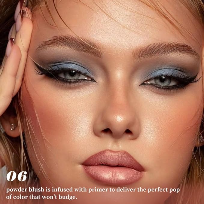 Single Matte Cheeks Face Cream powder Blush Makeup Palette, Bronze Brown Singles Blushes for Older Women, Monochrome Highly Pigmented Daily Evening Girls Blush Gift, Rubor en Polvo, 06-Velvo Beauty