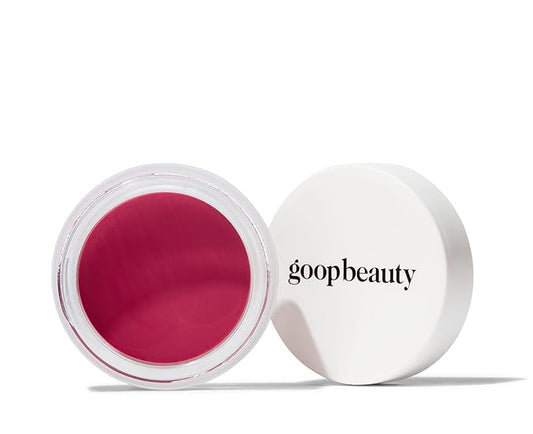 goop Beauty Cream Blush | Sheer Pop of Color for Lips & Cheeks | Vitamin C, Vitamin E & Safflower Oil | Natural Makeup for Glowing Skin | Paraben & Silicone Free | 0.5 oz | Venus - Translucent Fuchsia-Velvo Beauty