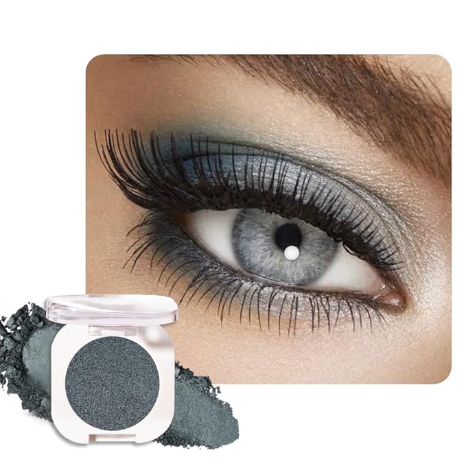 Dark Teal Green Single Shimmer Eyeshadow Makeup, Neutral Powde Eye Shadow for Women, Teal Green Glitter Singles Eyeshadow Palette Pigmented Waterproof, sombras para ojos, Girls Eyeshadows Gift-Velvo Beauty