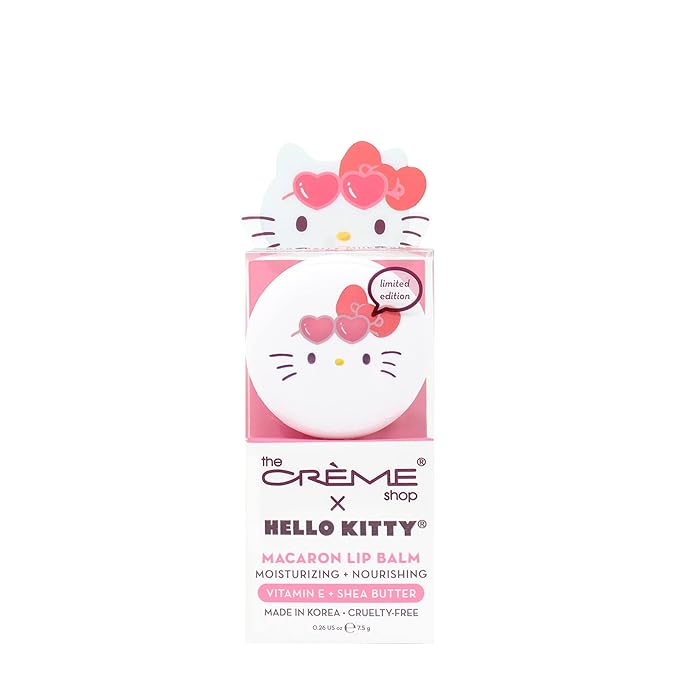 Hello Kitty Macaron Lip Balm - Strawberry Milkshake Flavored-Velvo Beauty