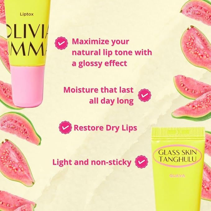 Glass Skin Tanghulu Liptox Guava Infused for Dry Cracked Lips, Korean Lip Care Moistorizer-Velvo Beauty