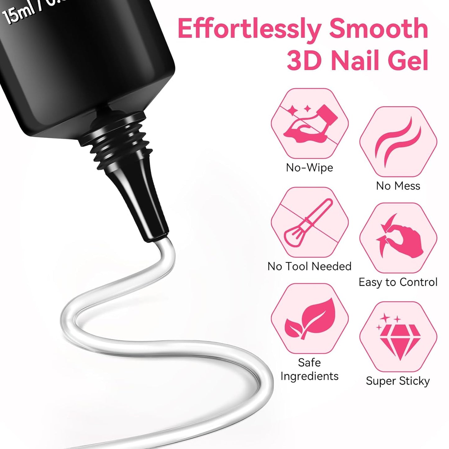 Makartt 3D Gel Nail Art & Chrome Nail Powder Kit: 15g Sculpting Gel for Nail Art DIY No wipe 3D Molding and Metallic Chrome Powder Set for Decoration Manicure Pedicure Use-Velvo Beauty