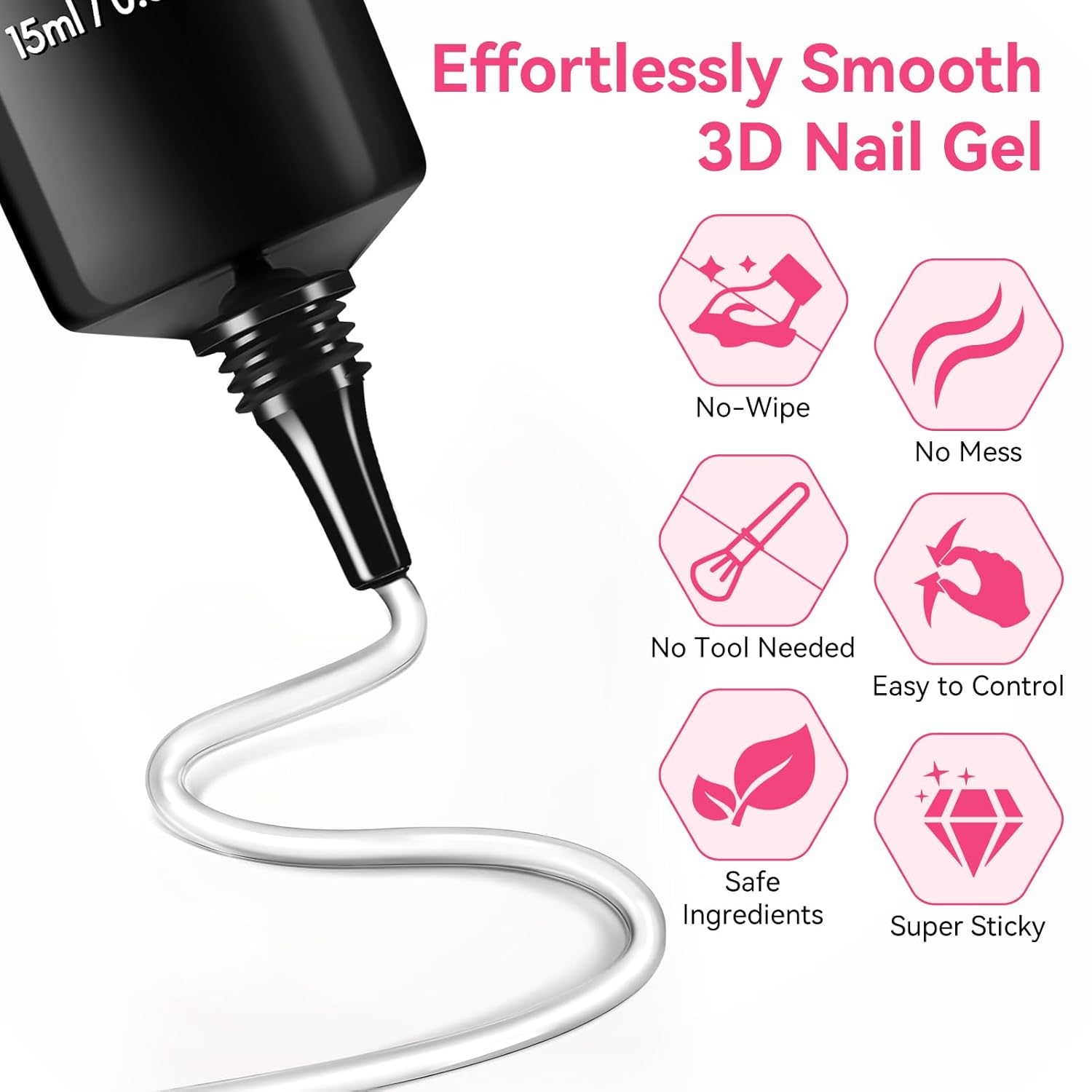 Makartt 3D Gel Nail Art & Chrome Nail Powder Kit: 15g Sculpting Gel for Nail Art DIY No wipe 3D Molding and Metallic Chrome Powder Set for Decoration Manicure Pedicure Use-Velvo Beauty