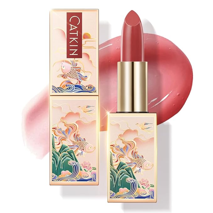CATKIN Lip Balm Color Tinted Changing Lipstick Ultra Hydrating Lip Moistrurizer Chapstick with Vitamin E Nourishing For Cracked & Dry Lips 0.12 oz C06 CAMELLIA-Velvo Beauty