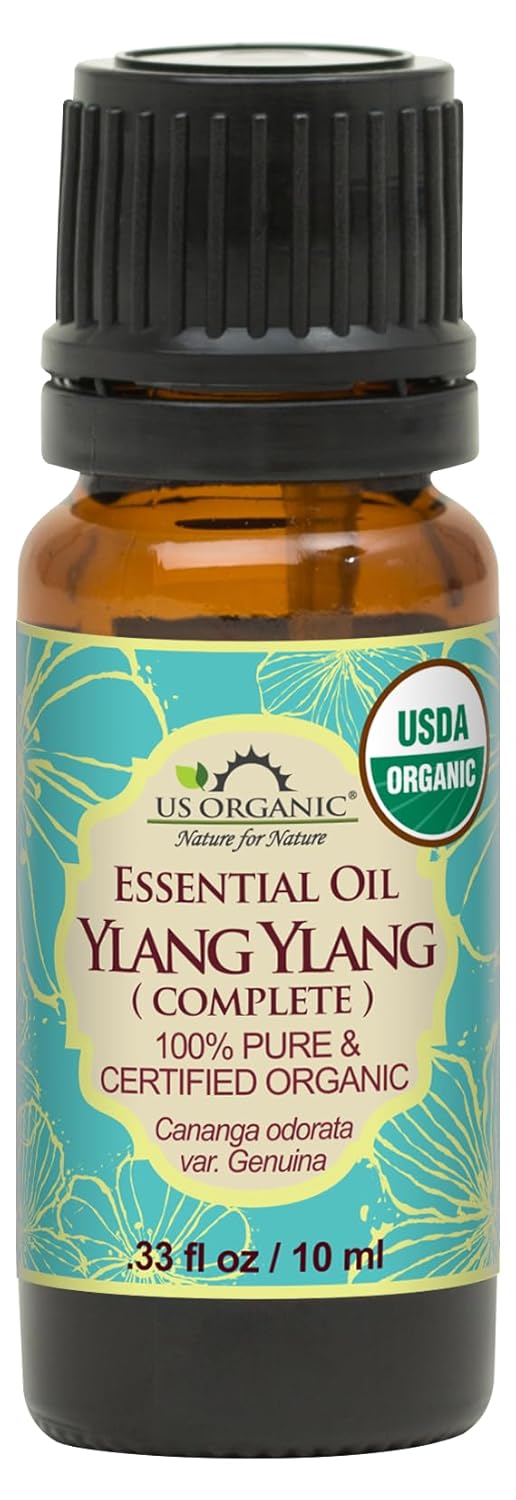 US Organic Ylang Ylang Essential Oil – 100% Pure Complete Grade, USDA Certified, Steam Distilled from Cananga Odorata – Floral Scent for Diffuser, Perfumery, Skincare – Sourced from Madagascar, 10ml-Velvo Beauty