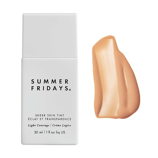 Summer Fridays Sheer Skin Tint - Tinted Moisturizer with Hyaluronic Acid - Helps Diminish Uneven Skin Tone - Sheer to Light Coverage - Shade 2.5 - Light with Cool Peach Undertones (1 Fl Oz)-Velvo Beauty