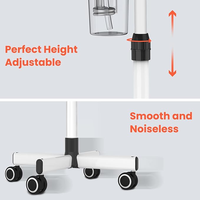 TASALON Professional Facial Steamer Machine on Wheels, Standing Esthetician Steamer with Hot Ozone Mist, Facial Be Used for Skin Rejuvenation, Steamer for Facial Used for Spa or Personal Care, White-Velvo Beauty