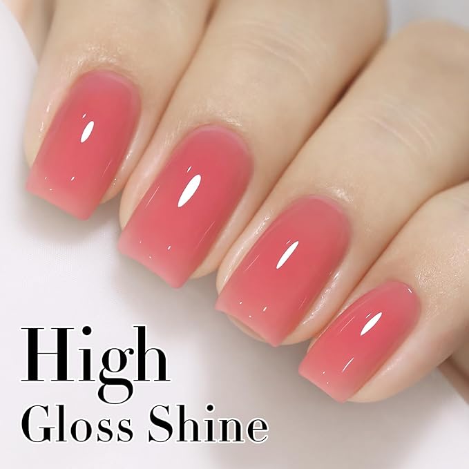 Double Rhythm 0.5Oz Translucent Gel Polish Sheer Neutral Natural Light Milky Same Color Same Bottle 15ML Jelly Gel Polish Art DIY at Home (Pink Rose-A1382)-Velvo Beauty