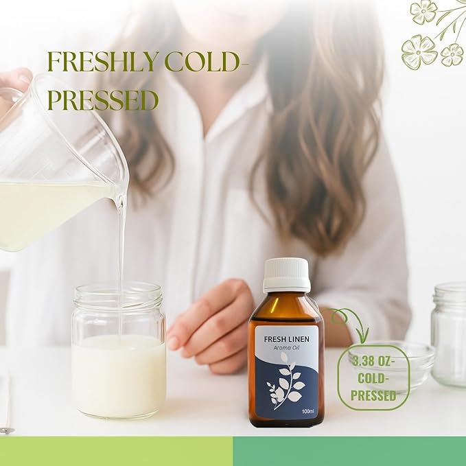 Roots & Above Fresh Linen Aroma Oil 3.38 oz/100ml Perfect for Diffusers, Soap Making, Candles, Lotion, Home Scents, Perfume & Fragrance Oils-Velvo Beauty