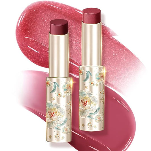 CATKIN Glossy Lip Balm Ultra Hydating Glow Lip Tinted Jelly Plump Melting Balm Shea Butter Repair Soothing For Dry Lips Dewy Finished 0.12 oz 2pcs Set 01-Velvo Beauty