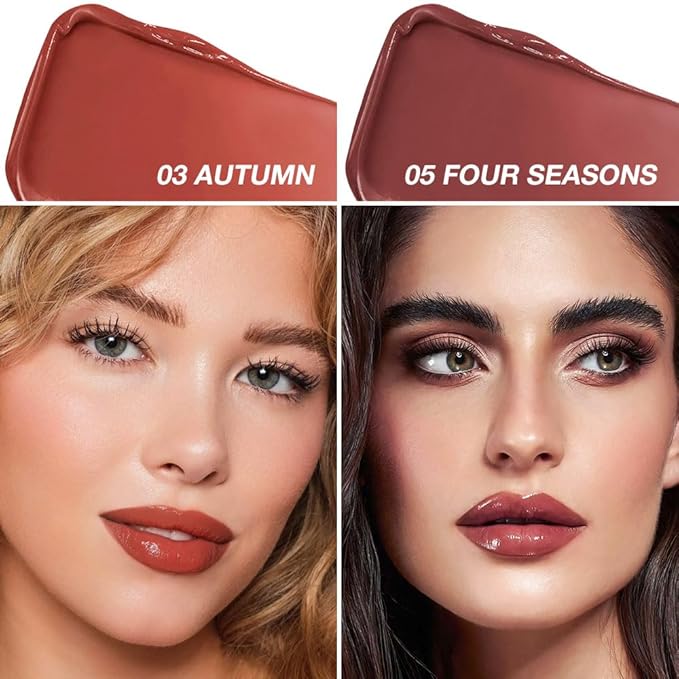 2Pcs Tinted Lip Balm Moisturizing Lipstick – Warm Orange Brown & Deep Rose Color Bean Paste Sheer Hydrating Lip Color for Dry Lips Nourishing Lip Balm for All Women with a Subtle Natural Scent-Velvo Beauty