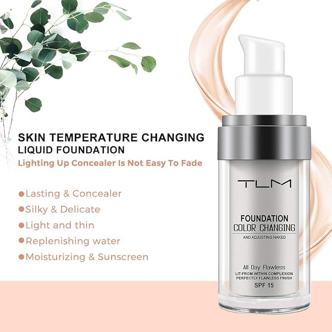 Color Changing Foundation, 2 Pack, Liquid, Moisturizing, Sunscreen, 30ml-Velvo Beauty