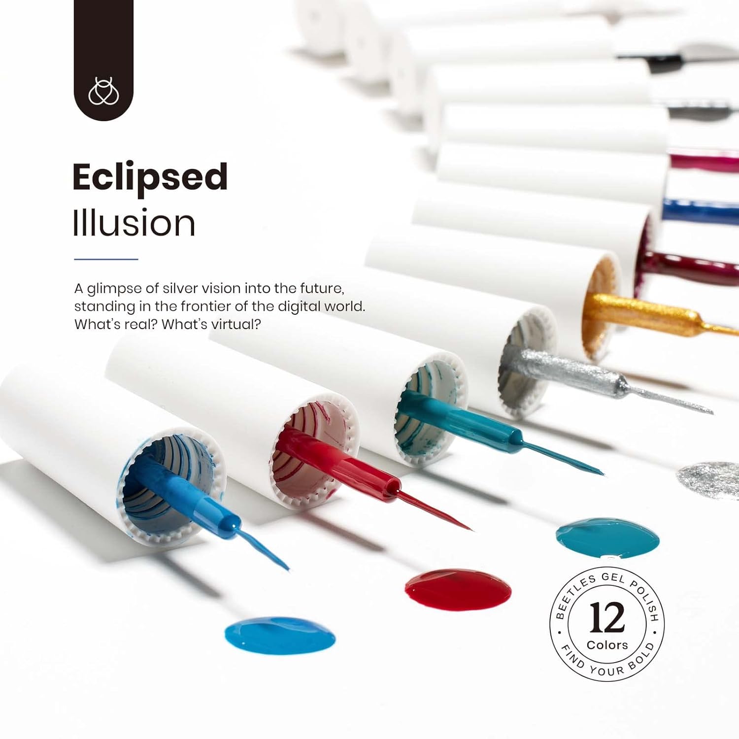 beetles Nail Art Polish-12 Colors Gel Liner Nail Polish Set Pink Blue Red Green White Gold Liner Gel Polish Gel Nail Polish Soak Off Uv Led Lamp Manicure Gifts for Women-Velvo Beauty